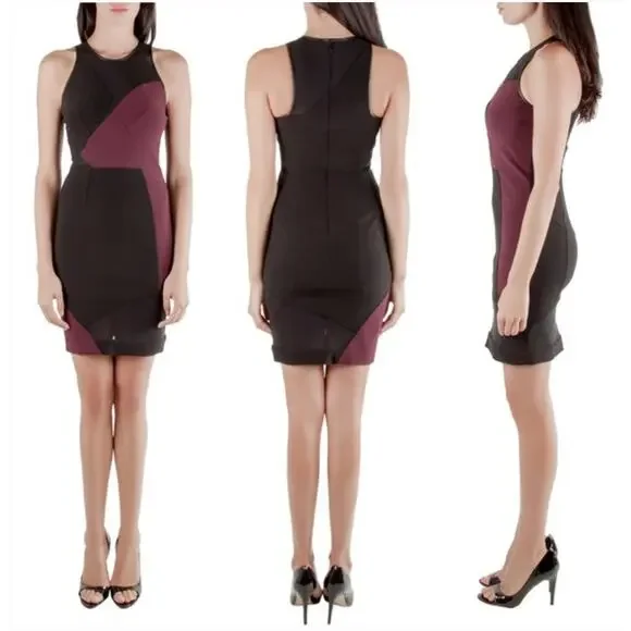 Yigal Azrouel Green & Black Mesh Bodycon Dress Sleeveless Women's Size 4 - Picture 2 of 12